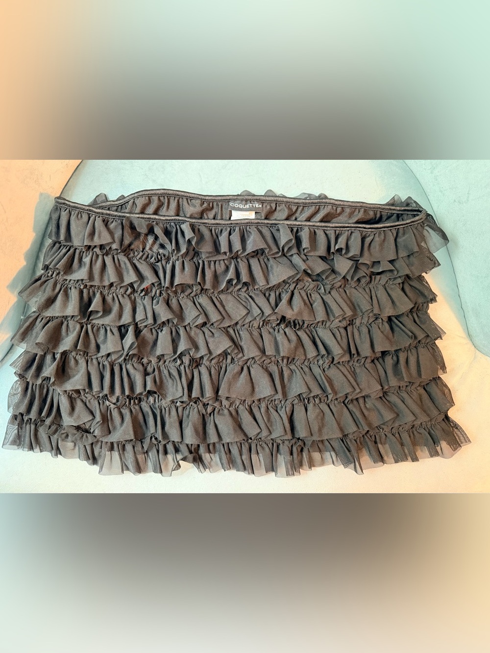 Coquette Black Ruffle Mini Skirt Lingerie size XL or 1X